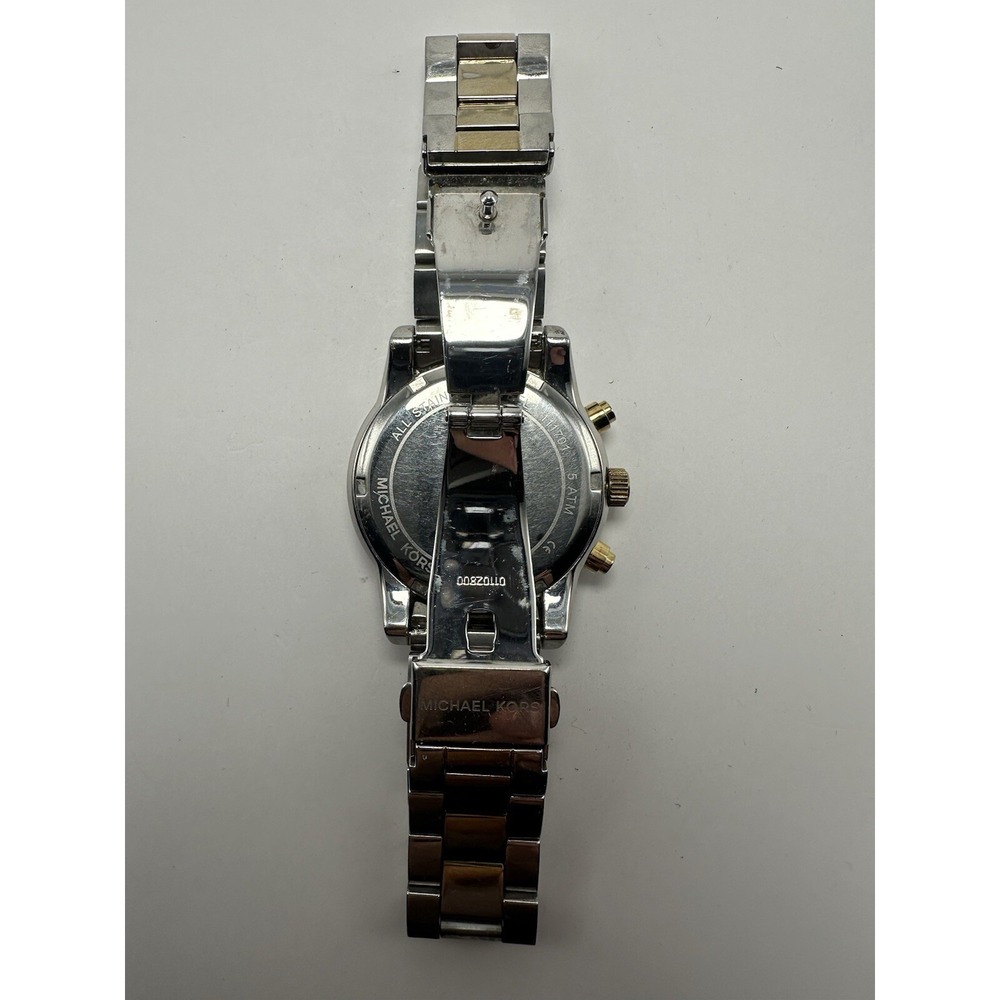 Michael Kors Ritz MK-6474 37mm 7" Two Tone Stainless Steel Chronograph Watch Q - Picture 7 of 10